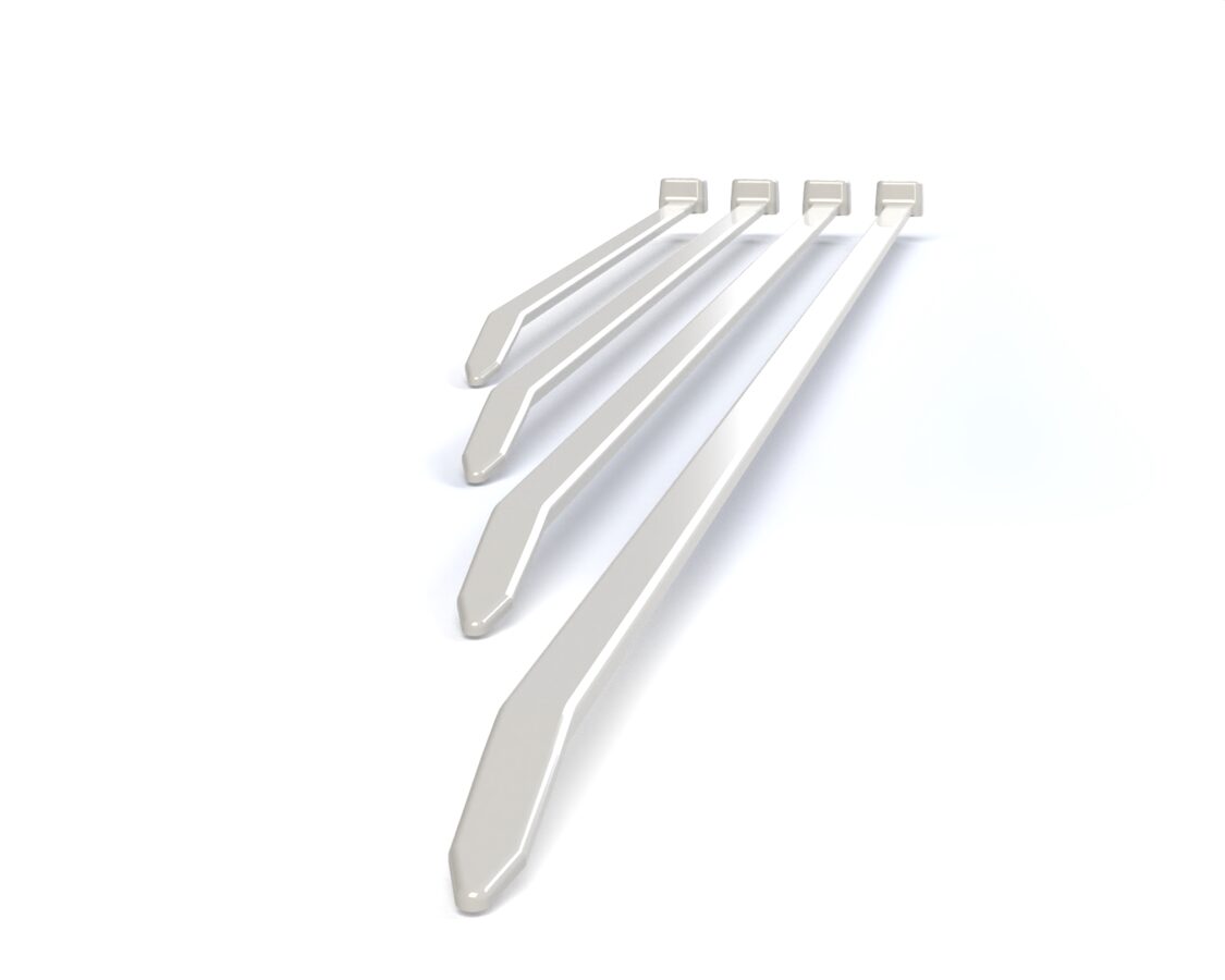 Cable tie 3.6x200mm, white, 100pcs/pack